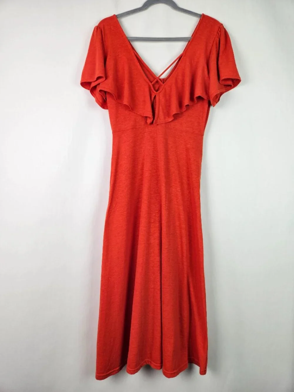 Free People Beach Messenger Linen Blend Midi Dress S
